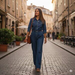 Vintage 80s women's denim long sleev jumper small w/ rhinestones